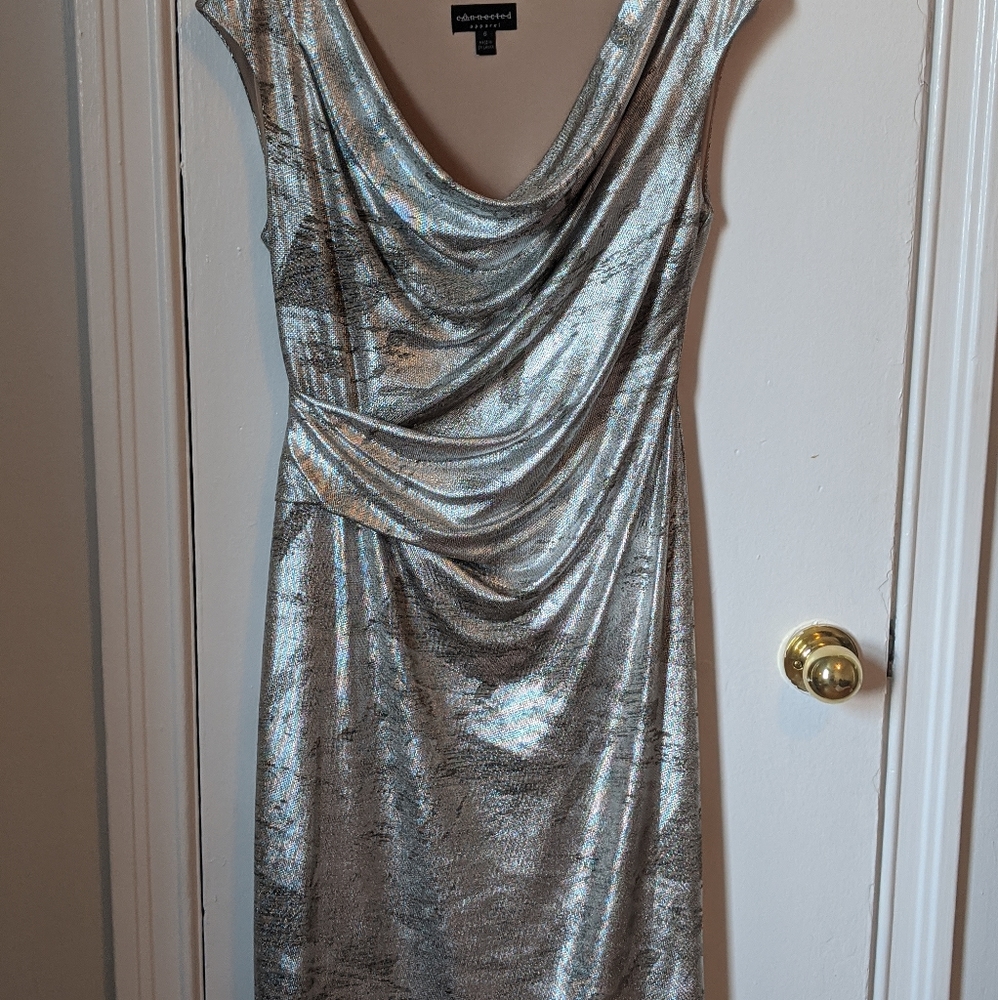 Silver knee length dress